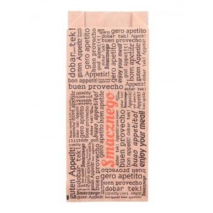 Torebka hot dog amerykański "smacznego" + PE 87 x215mm 200sztuk
